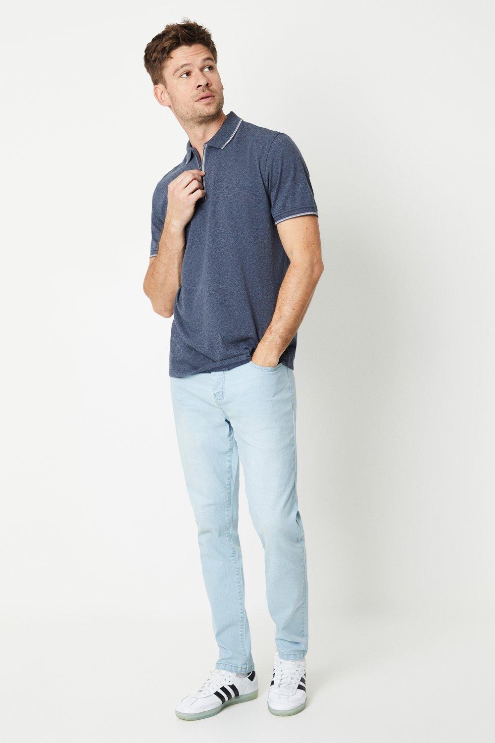 Mens Light Wash Skinny Jeans at Burton